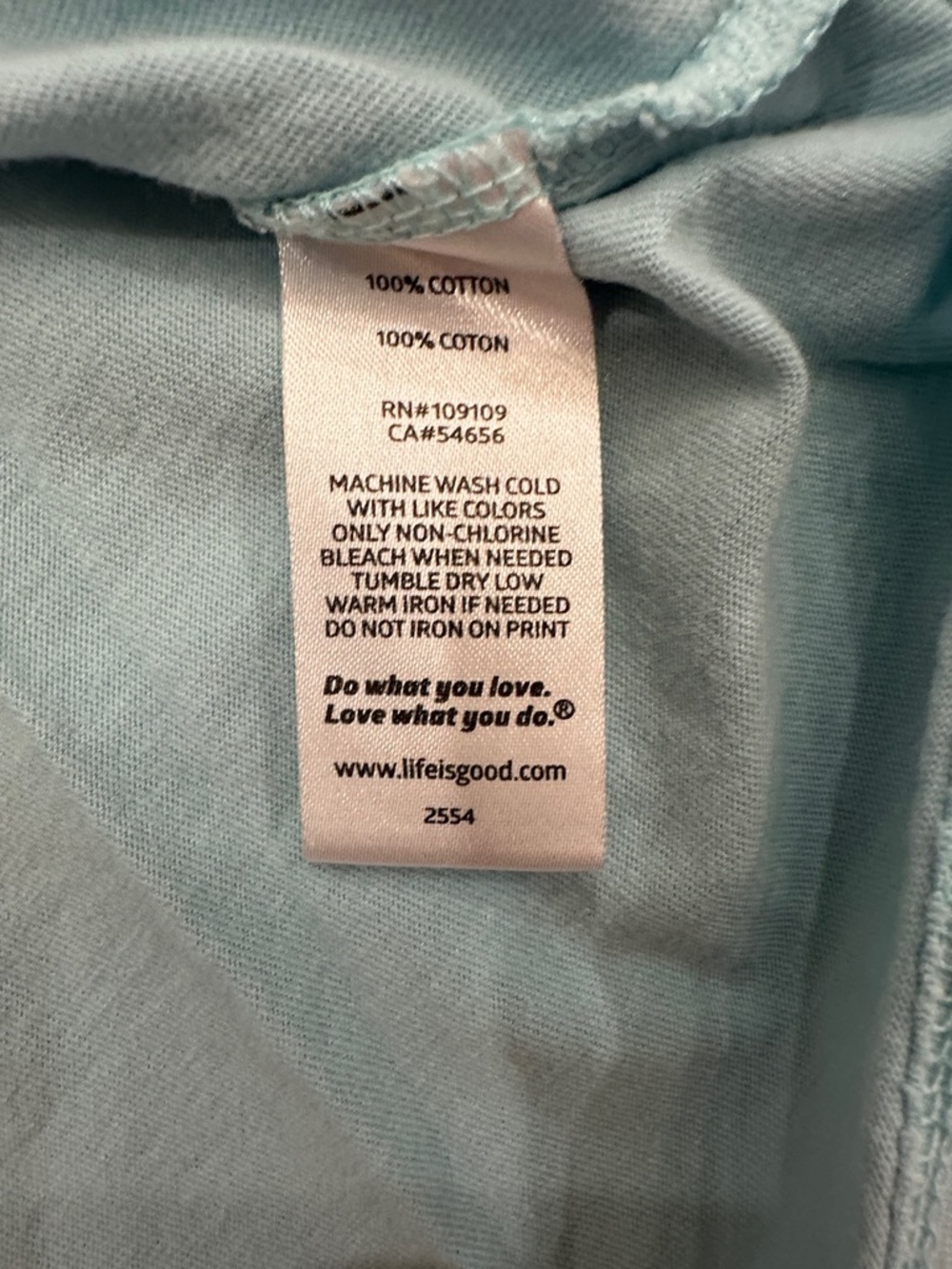 Life Is Good Light Blue Crusher-Lite Women’s Tee with Subtle Logo Print - Picture 5 of 7